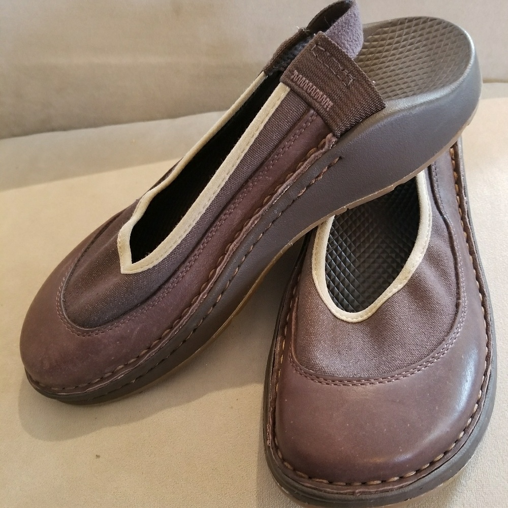 Chacos slingback shoes. Altered to improve fit!